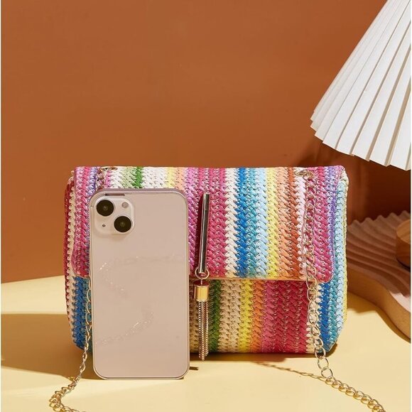 Versatile 7.9" Straw Crossbody Bag - Lightweight, Trendy, and Perfect for Summer - Picture 6 of 7